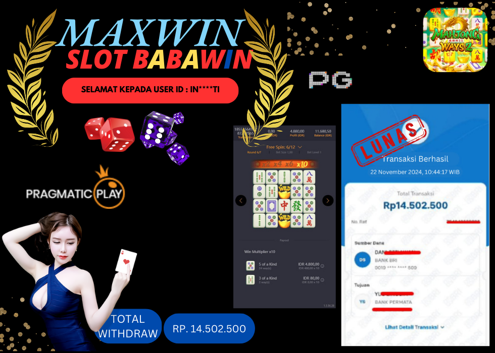 BABAWIN JACKPOT SLOT MAHJONG WAYS2 Rp.14.502.500,- LUNAS